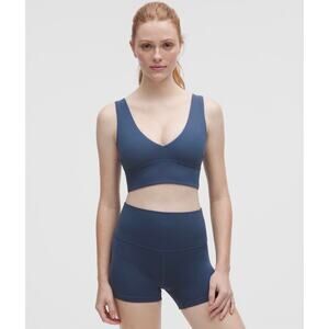 Lululemon Blue Align V-Neck Sports Bra Women Light Support 10 - C005